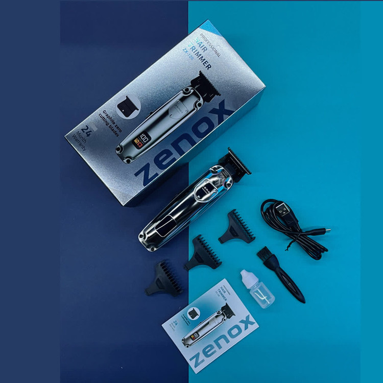 ماشین اصلاح موی صورت زیناکس مدل ZX-126 با تیغه کربن استیل، شارژی با کابل USB، اصلاح صفر زن و خط زن، استفاده خشک و مرطوب، نمایشگر میزان شارژ، قابلیت شارژ سریع و مدت کارکرد 280 دقیقه