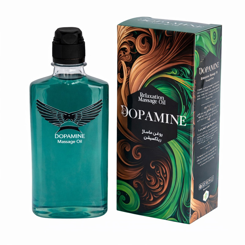 روغن ماساژ مدل ریلکسیشن دوپامین حجم 350 میلی‌لیتر، با رایحه طبیعی، مرطوب‌کننده، ضد خشکی، مناسب برای انواع پوست، بدون سولفات و بدون تست حیوانی