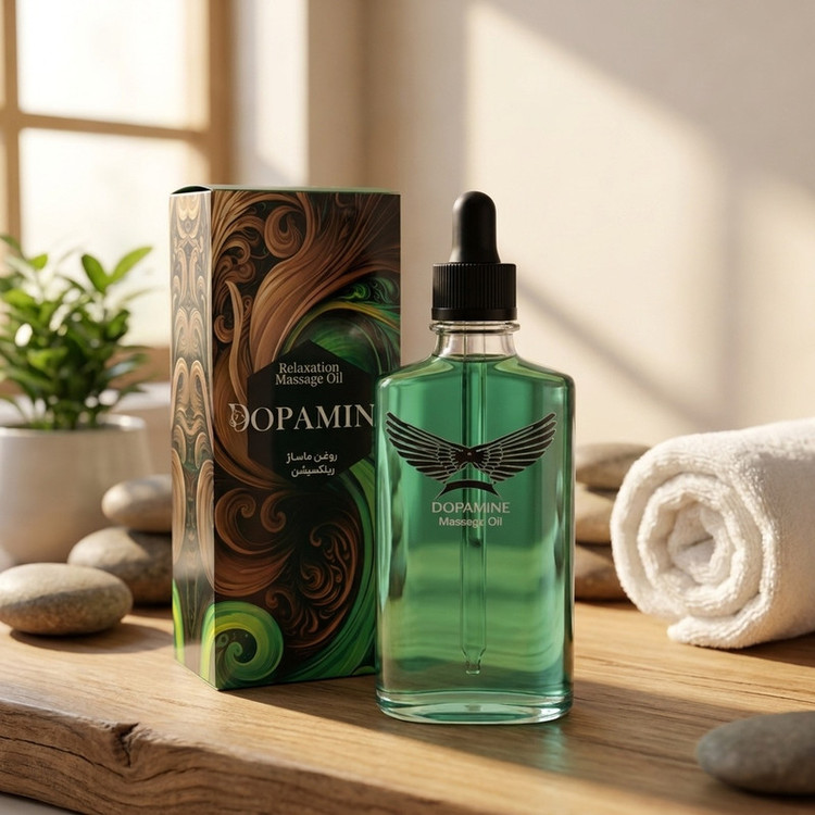 روغن ماساژ مدل ریلکسیشن دوپامین حجم 350 میلیلیتر، با رایحه طبیعی، مرطوبکننده، ضد خشکی، مناسب برای انواع پوست، بدون سولفات و بدون تست حیوانی