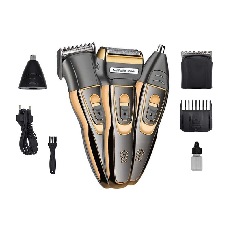 ماشین اصلاح صورت جیمی مدل GM-595 با تیغه استیل ضدزنگ، صفرزن فویلی، استفاده خشک و مرطوب، سری مو زن بینی و خط زن، شارژ سریع 480 دقیقه و 60 دقیقه استفاده بدون سیم