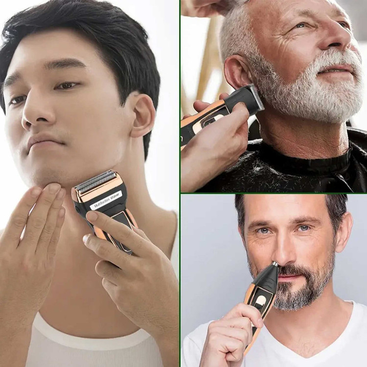 ماشین اصلاح صورت جیمی مدل GM-595 با تیغه استیل ضدزنگ، صفرزن فویلی، استفاده خشک و مرطوب، سری مو زن بینی و خط زن، شارژ سریع 480 دقیقه و 60 دقیقه استفاده بدون سیم