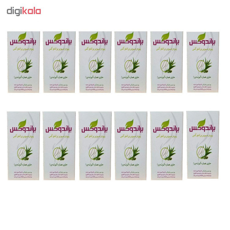 پودر موبر براندوکس مدل Aloe Vera وزن 50 گرم بسته 12 عددی