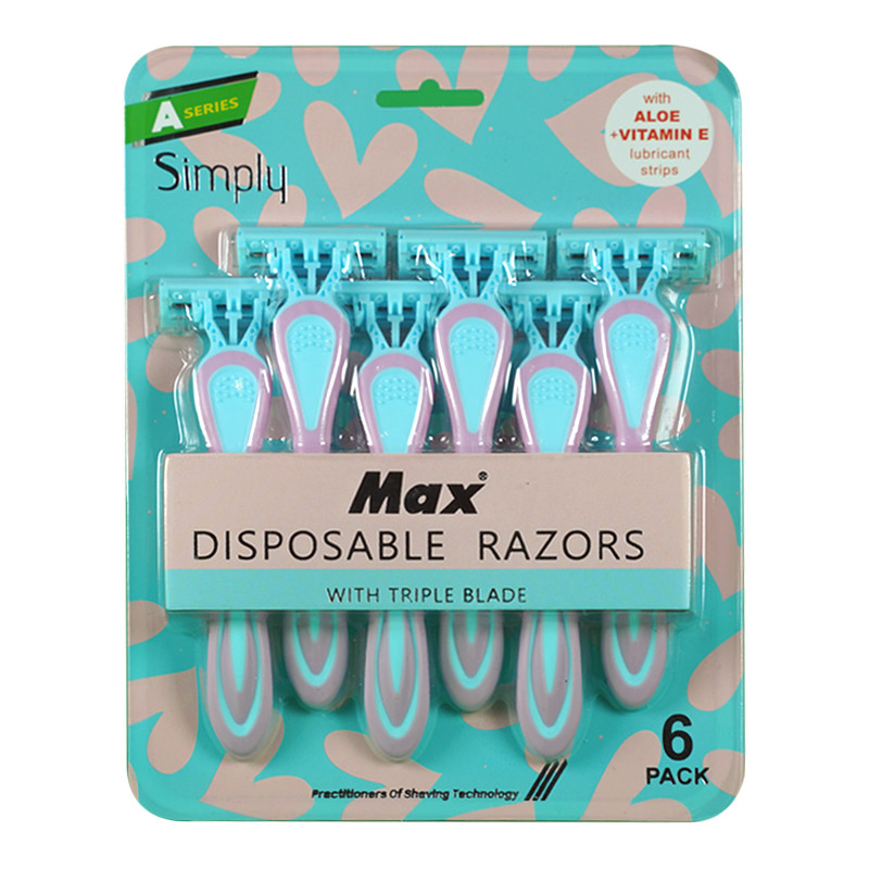 خودتراش مکس مدل DISPOSABLE RAZORS بسته 6 عددی