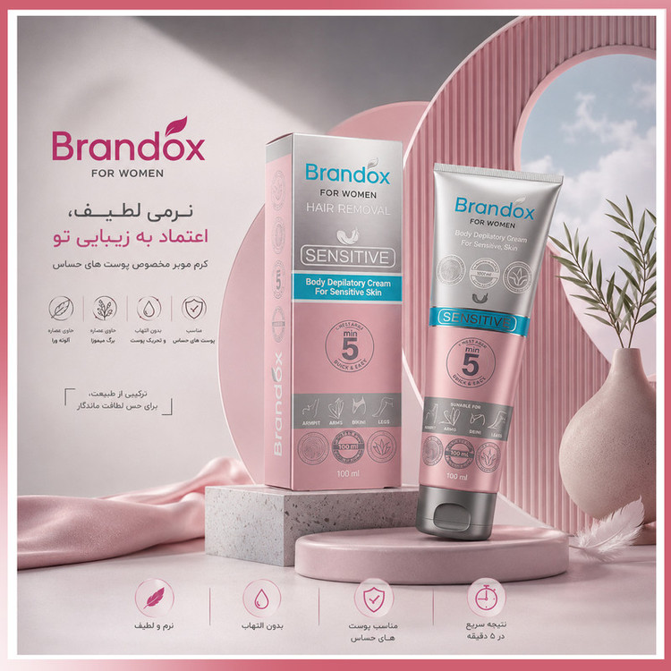 کرم موبر براندوکس مدل Depilatory-W با حجم 100 میلی لیتر مجموعه 8 عددی
