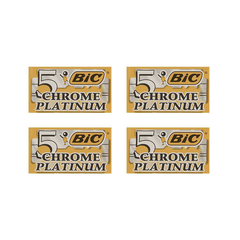 تیغ یدک بیک مدل Platinum Chromium Double Edge مجموعه 4 عددی