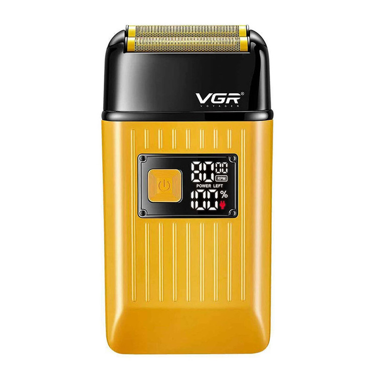 ماشین اصلاح موی سر و صورت وی جی ار مدل V-357 فویلی با تیغه تیتانیوم، ضد آب، باتری 600 میلیآمپر ساعت، موتور 6000 دور در دقیقه و شارژ USB