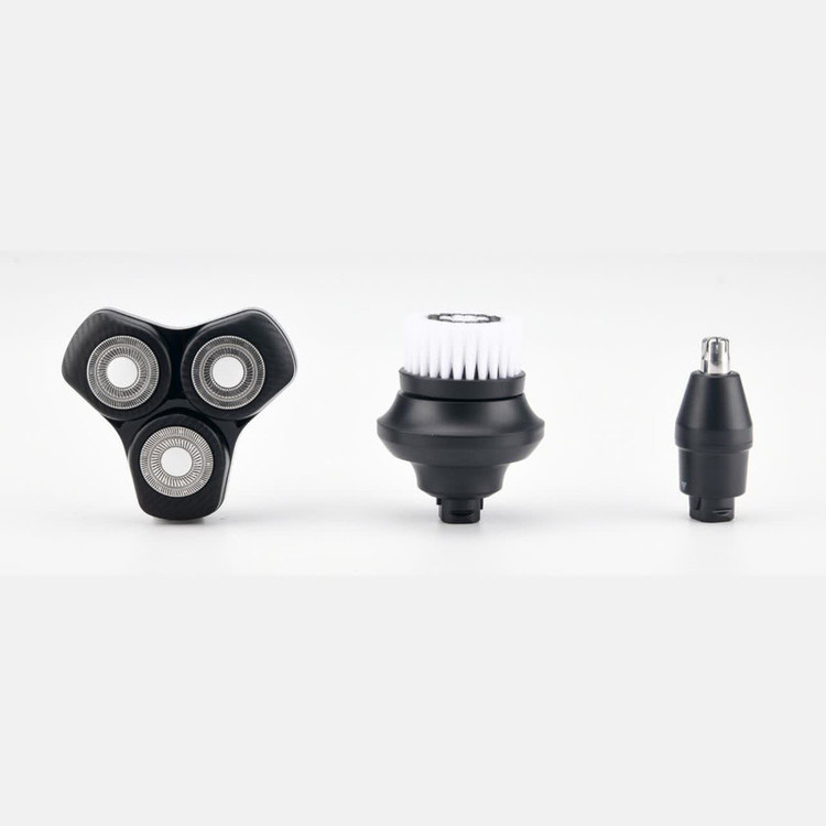 ماشین اصلاح موی صورت شارژی زیناکس مدل ZX-326 با 90 تیغه استیل و تیتانیوم، موتور 11000 دور در دقیقه، ضدآب IPX7، باتری 2000 میلیآمپر ساعت، نمایشگر دیجیتال شارژ، قابلیت اصلاح خشک و مرطوب، همراه با سری شقیقه زن، موزن بینی و برس شستشو