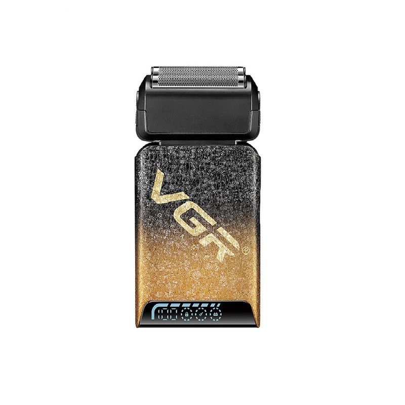 ماشین اصلاح موی صورت وی جی ار مدل v-374 با تیغه استیل ضد زنگ، اصلاح فویلی، قابلیت اصلاح با شماره صفر، نمایشگر میزان شارژ، قفل ایمنی، طراحی ارگونومیک و شارژ سریع