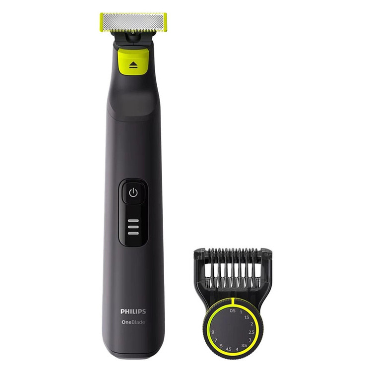 ماشین اصلاح موی صورت فیلیپس مدل QP6530/23 با تیغه استیل ضدزنگ، خط زن و صفرزن، ضدآب، استفاده خشک و مرطوب، شانه اصلاح مدرج 12 درجه (0.5 تا 9 میلیمتر)، شارژ 1 ساعته برای 90 دقیقه استفاده و طراحی ارگونومیک