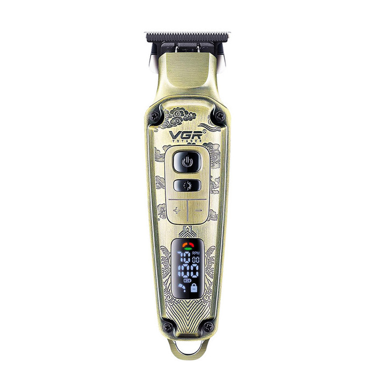 ماشین اصلاح موی صورت شارژی وی جی ار مدل 901 PRO PLUS با تیغه تیتانیوم، قابلیت صفر زنی، شارژ سریع و 4 شانه تنظیم ارتفاع