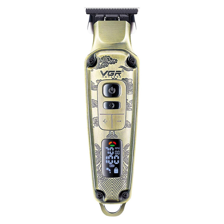 ماشین اصلاح موی صورت شارژی وی جی ار مدل 901 PRO PLUS با تیغه تیتانیوم، قابلیت صفر زنی، شارژ سریع و 4 شانه تنظیم ارتفاع