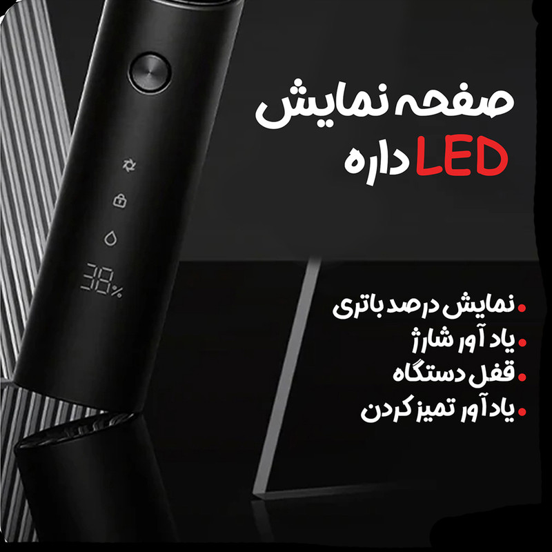 ماشین اصلاح موی صورت شیائومی مدل S500 2021 با سه تیغه چرخشی 360 درجه، موتور ژاپنی، ضد آب با استاندارد IPX7، صفحه نمایش LED، شارژ سریع Type-C، استفاده تا 60 دقیقه، طراحی ارگونومیک و تیغه استیل ضد زنگ ژاپنی-سوئدی