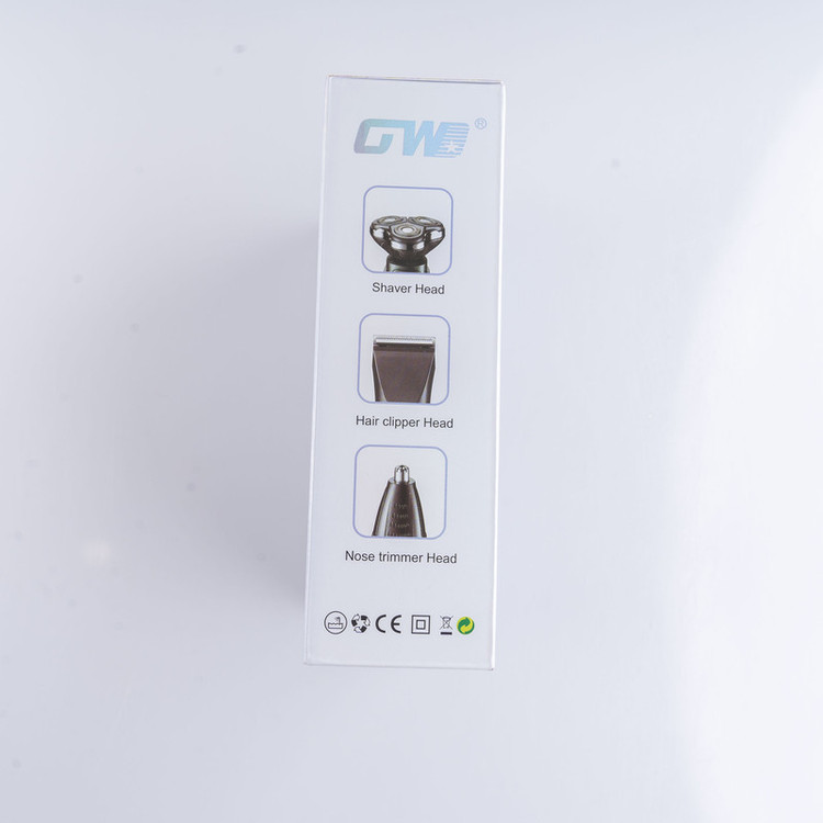 ست ماشین اصلاح موی صورت و بینی شارژی جی دبلیو مدل GW-9936B، اصلاح به صورت صفر زن، خط زن و حجم زن، منبع انرژی با باتری، تکنولوژی اصلاح به صورت برش چرخشی، اندازه اصلاح 0.1 میلیمتر، مدت زمان شارژ 60 دقیقه و مدت زمان استفاده پس از شارژ 150 دقیقه، ضد آب