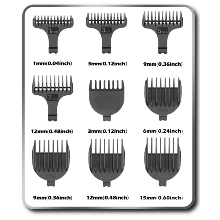 ست ماشین اصلاح موی صورت و بدن وی جی ار مدل V-106 با تیغه استیل پیشرفته، قابلیت اصلاح خشک و مرطوب، باتری 1200 میلیآمپر ساعت، شارژ سریع، نمایش وضعیت باتری، طراحی ارگونومیک، همراه با 9 عدد شانه و کیف نگهداری