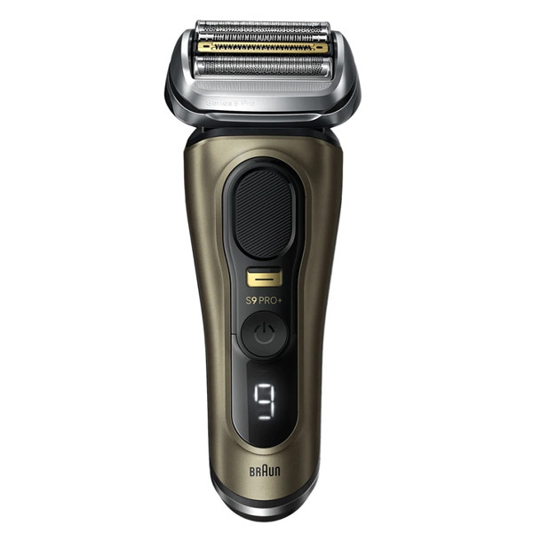 ماشین اصلاح موی صورت شارژی براون مدل 9569cc 9PRO Plus با تیغه تیتانیوم پیشرفته، ضد آب، استفاده خشک و مرطوب، اصلاح صفر، نمایشگر میزان شارژ، سنسور تشخیص تراکم مو، خط زن حرفهای، پایه شستشو ۶ کاره و کیف همراه