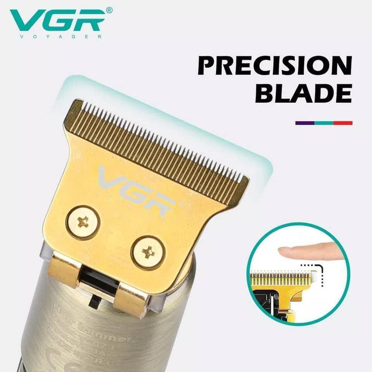 ماشین اصلاح موی سر و صورت وی جی ار مدل V-073 با تیغه استیل ضد زنگ، برش مستقیم، منبع انرژی باتری، مدت زمان شارژ 180 دقیقه، زمان استفاده 240 دقیقه، وزن 240 گرم