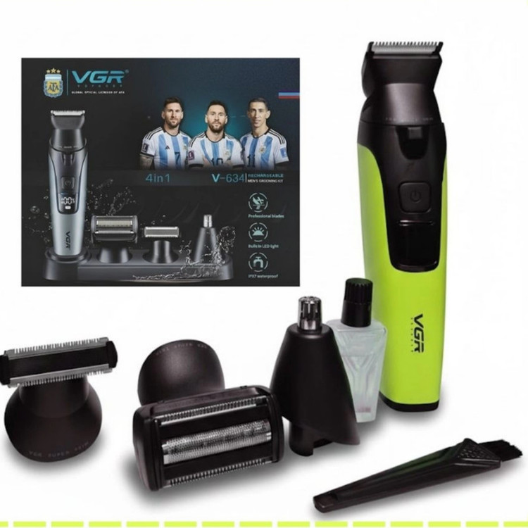 ست ماشین اصلاح موی صورت و بدن شارژی وی جی ار مدل V-634 4in1