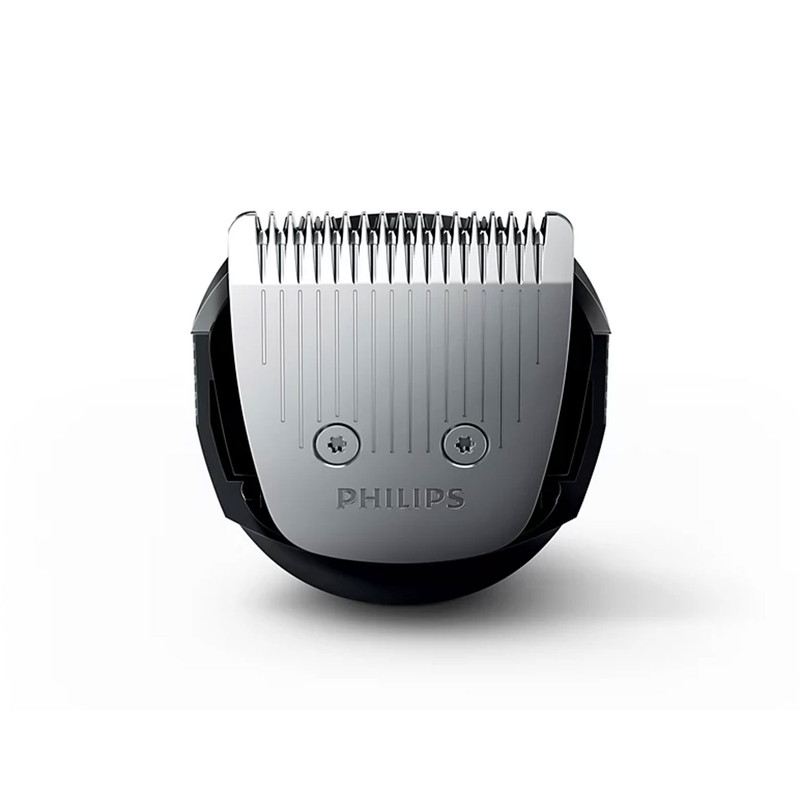 ماشین اصلاح موی صورت فیلیپس مدل BT5200/16 با تیغههای استیل ضدزنگ خود تیزشونده، طول اصلاح 0.4 تا 10 میلیمتر، قابلیت استفاده با باتری و برق، شارژ USB یک ساعته و ضدآب با طراحی ارگونومیک و شانه قابل تنظیم دستی