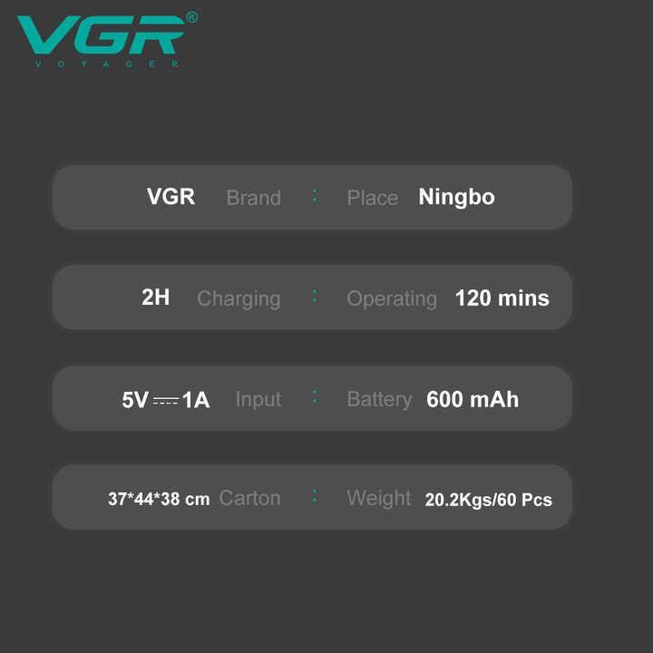 ماشین اصلاح موی سر و صورت وی جی ار مدل v-075