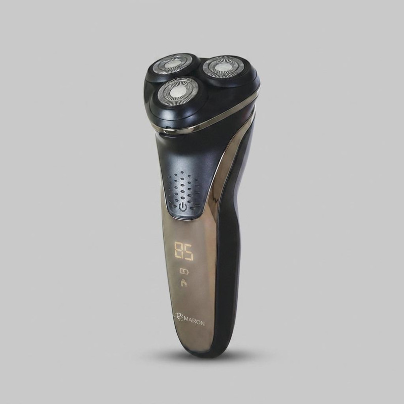 ماشین اصلاح موی صورت پرومارون مدل RL-710 با سه تیغه استیل ضد زنگ، اصلاح چرخشی، استفاده به صورت خشک و مرطوب، طراحی ارگونومیک، باتری 2000 میلی‌آمپر ساعت، شارژ سریع و شانه قابل تنظیم دستی