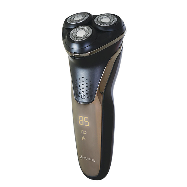 ماشین اصلاح موی صورت پرومارون مدل RL-710 با سه تیغه استیل ضد زنگ، اصلاح چرخشی، استفاده به صورت خشک و مرطوب، طراحی ارگونومیک، باتری 2000 میلیآمپر ساعت، شارژ سریع و شانه قابل تنظیم دستی