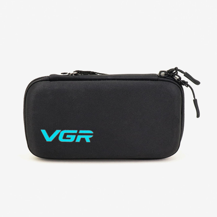 ماشین اصلاح موی صورت وی جی ار مدل V-360 professional با تیغه استیل دوطرفه، باتری لیتیوم یون 500 میلیآمپر ساعت، شارژ سریع تایپ سی، استفاده خشک و مرطوب، نمایشگر LED و قفل ایمنی ضد آب و شانه تنظیم شونده 0.1 تا 9 میلیمتری