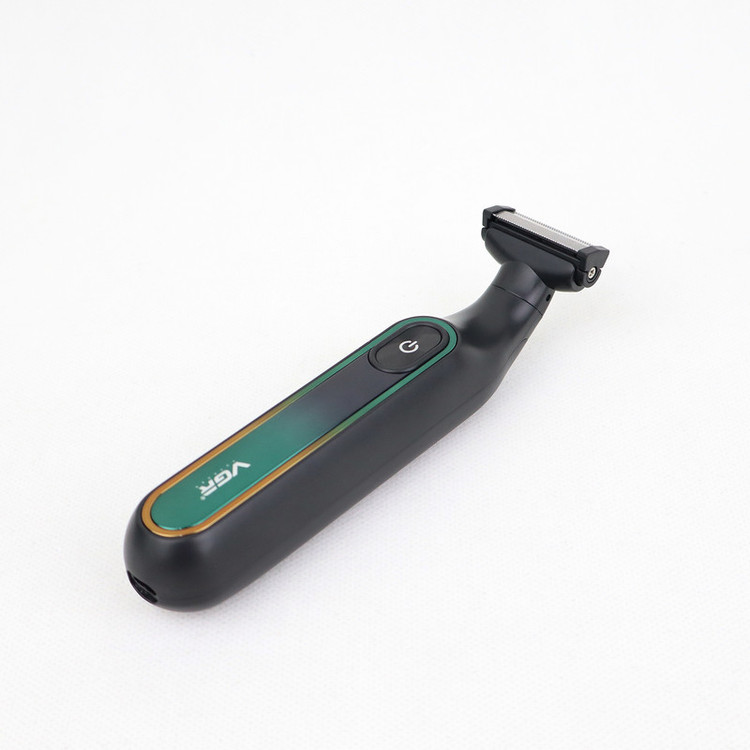 ماشین اصلاح موی صورت وی جی ار مدل V-360 professional با تیغه استیل دوطرفه، باتری لیتیوم یون 500 میلیآمپر ساعت، شارژ سریع تایپ سی، استفاده خشک و مرطوب، نمایشگر LED و قفل ایمنی ضد آب و شانه تنظیم شونده 0.1 تا 9 میلیمتری