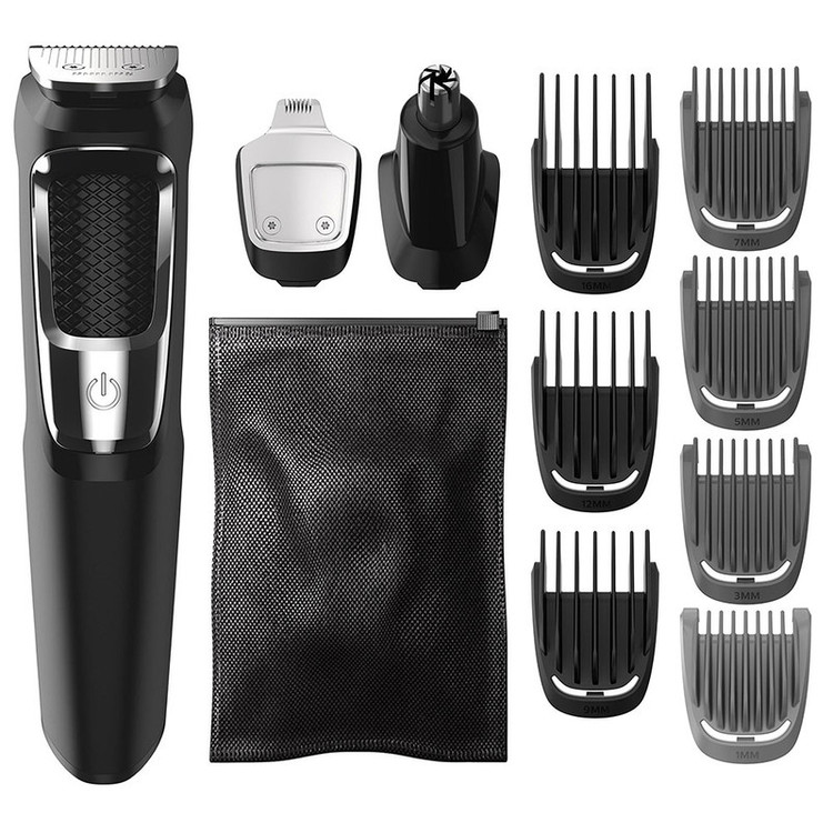 ماشین اصلاح موی صورت فیلیپس مدل MG3750.60 با تیغه استیل پیشرفته، تیغه خود تیزشونده، طراحی ارگونومیک، باتری قابل شارژ با 60 دقیقه استفاده، همراه با 7 عدد شانه حجم زن