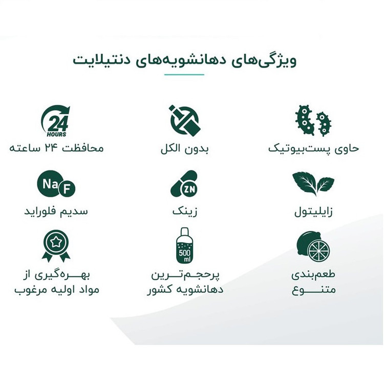 دهان شویه دنتیلایت مدل Postbiotic حجم 500 میلیلیتر