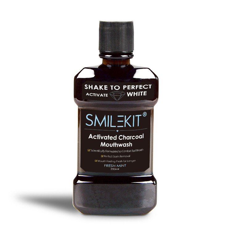 دهان شویه اسمایل کیت مدل Activated Charcoal حجم 250 میلی لیتر