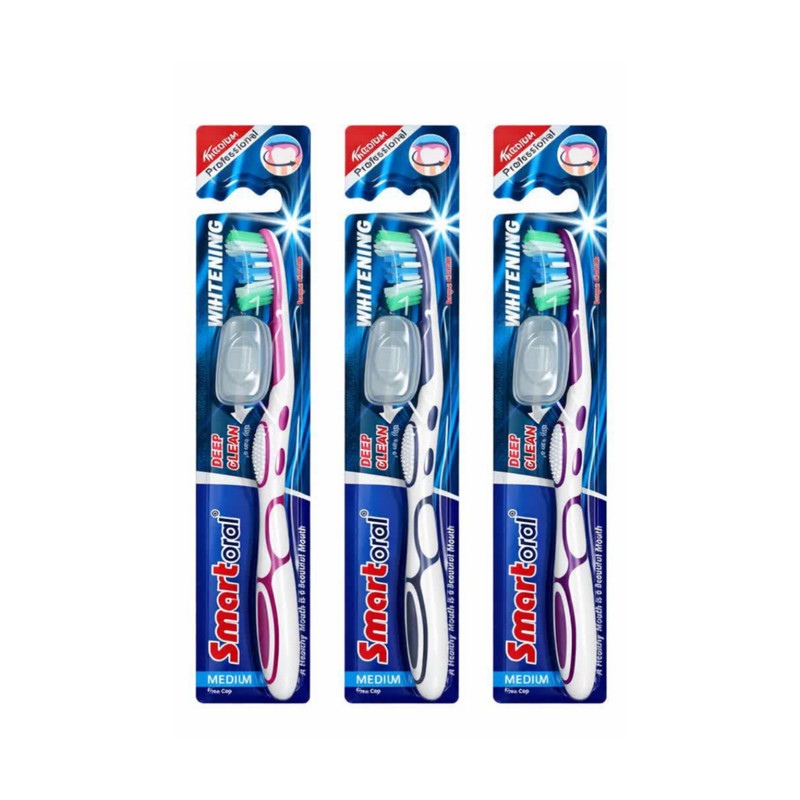 مسواک اسمارت اورال مدل Deep clean  با برس متوسط بسته ۳ عددی