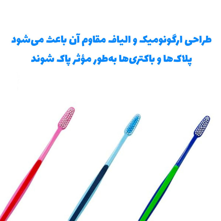 مسواک جردن مدل کلاسیک با برس متوسط بسته ۳ عددی