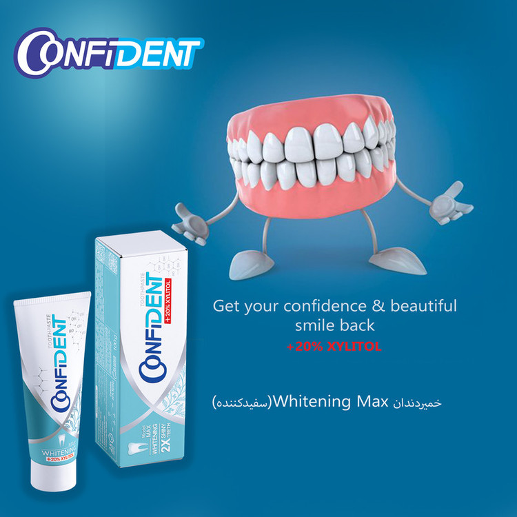خمیر دندان کانفیدنت مدل Whitening-Max حجم 100 گرم