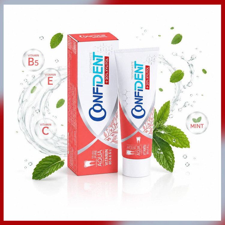 خمیر دندان ضد پوسیدگی کانفیدنت مدل Aqua-Pure03 مناسب برای انواع دندان حجم 100 میلی لیتر مجموعه 3 عددی