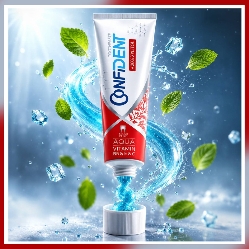 خمیر دندان ضد پوسیدگی کانفیدنت مدل Aqua-Pure03 مناسب برای انواع دندان حجم 100 میلی لیتر مجموعه 3 عددی