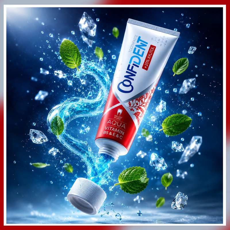 خمیر دندان ضد پوسیدگی کانفیدنت مدل Aqua-Pure03 مناسب برای انواع دندان حجم 100 میلی لیتر مجموعه 3 عددی