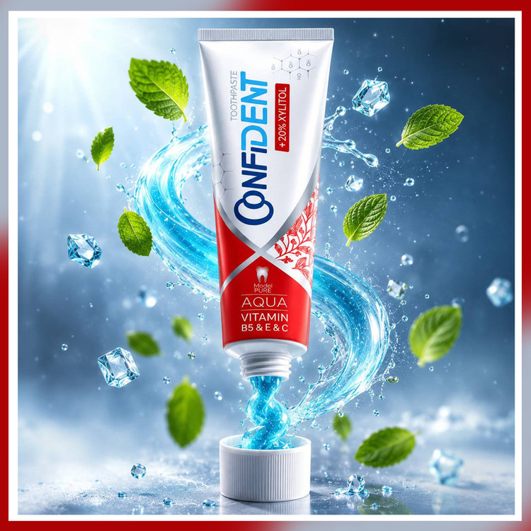 خمیر دندان ضد پوسیدگی کانفیدنت مدل Aqua-Pure012 مناسب برای انواع دندان حجم 100 میلی لیتر مجموعه 12 عددی