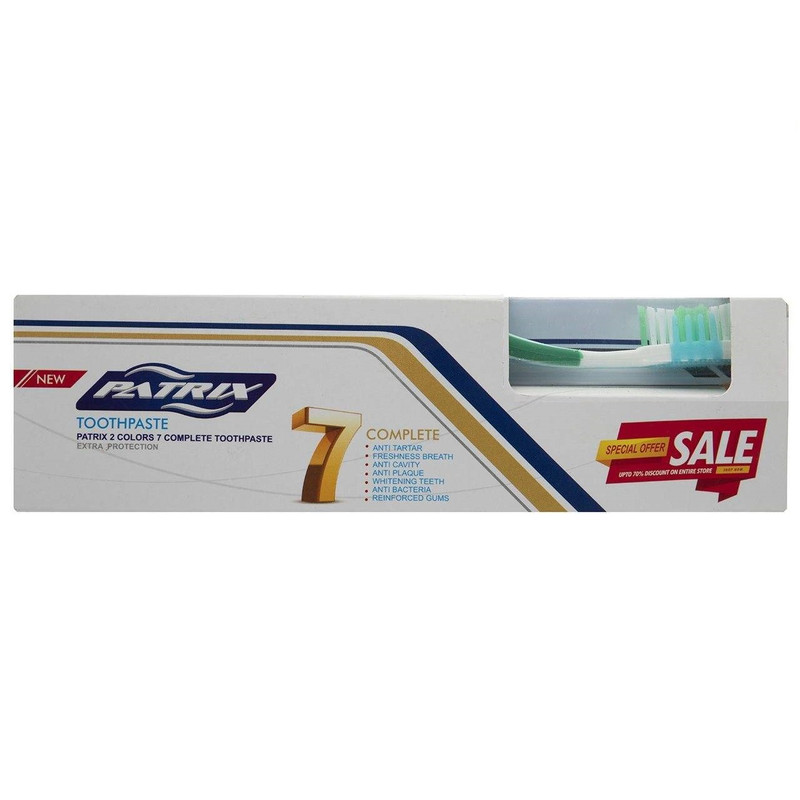 مسواک و خمیر دندان پاتریکس مدل EXTRA PROTECTION