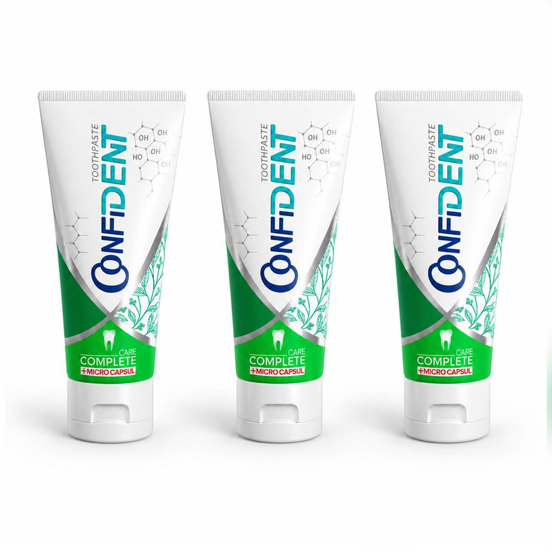 خمیر دندان محافظت از مینای دندان کانفیدنت مدل Complete Care03 حجم  70 میلی لیتر مجموعه 3 عددی