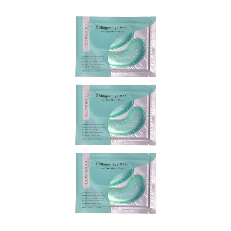 ماسک زیر چشم ژلی پنرول مدل PRD با کلاژن هیدرولیز شده، آبرسان عمقی، روشن‌کننده، ترمیم‌کننده و ضدچروک، مناسب انواع پوست، وزن 7.5 گرم، مجموعه 3 عددی