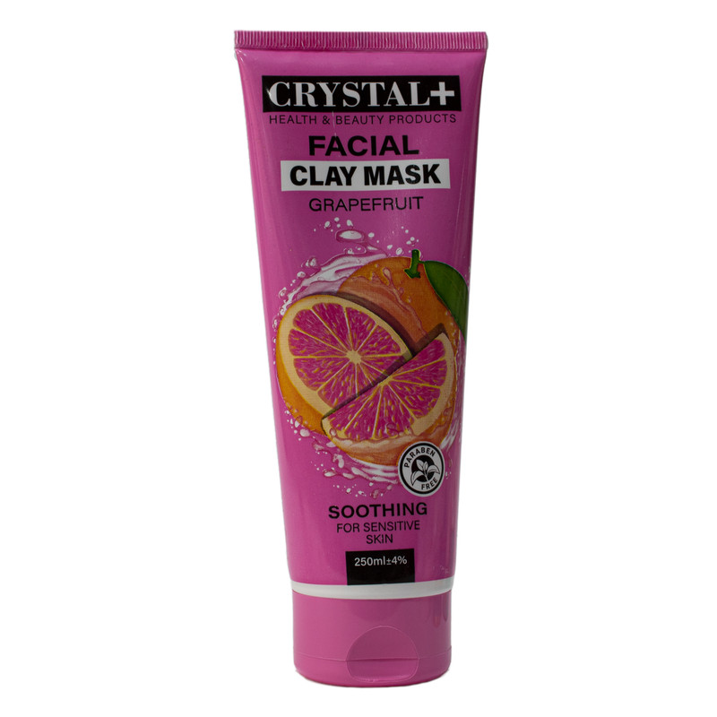 ماسک صورت پوست حساس کریستال مدل گریپ فروت حجم 250 میلیلیتر، نرمکننده، مرطوبکننده، مغذی، تنظیمکننده چربی، بدون پارابن، مناسب صورت و بدن