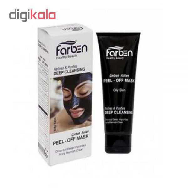 ماسک زغال ورقهای صورت فاربن مدل Peel-Off حجم 75 میلیلیتر، کاهش چربی، رفع جوش سرسیاه، کوچککننده منافذ، روشنکننده و سمزدای پوست، مناسب پوست چرب