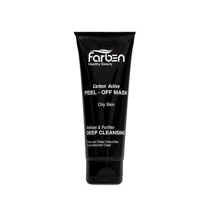 ماسک زغال ورقه‌ای صورت فاربن مدل Peel-Off حجم 75 میلی‌لیتر، کاهش چربی، رفع جوش سرسیاه، کوچک‌کننده منافذ، روشن‌کننده و سم‌زدای پوست، مناسب پوست چرب