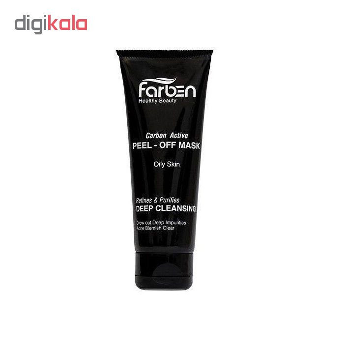 ماسک زغال ورقهای صورت فاربن مدل Peel-Off حجم 75 میلیلیتر، کاهش چربی، رفع جوش سرسیاه، کوچککننده منافذ، روشنکننده و سمزدای پوست، مناسب پوست چرب