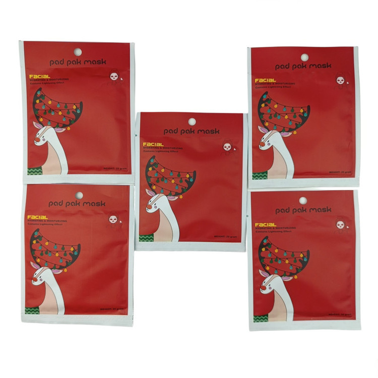 ماسک صورت پد پاک مدل چای سبز عصاره چای سبز وزن 20 گرم بسته 5 عددی