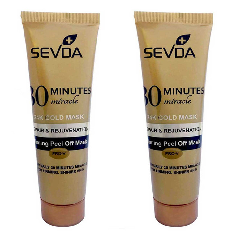 ماسک طلا صورت سودا مدل Repair And Rejuvenation حجم 100 میلیلیتر، مناسب انواع پوست، ترمیمکننده و جوانکننده پوست، بسته 2 عددی