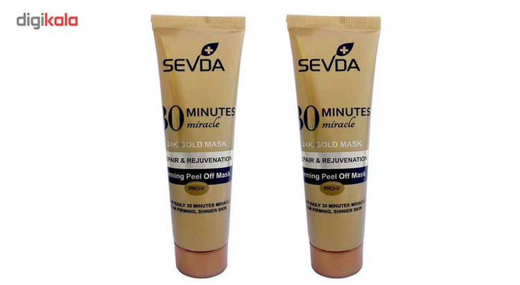 ماسک طلا صورت سودا مدل Repair And Rejuvenation حجم 100 میلیلیتر، مناسب انواع پوست، ترمیمکننده و جوانکننده پوست، بسته 2 عددی