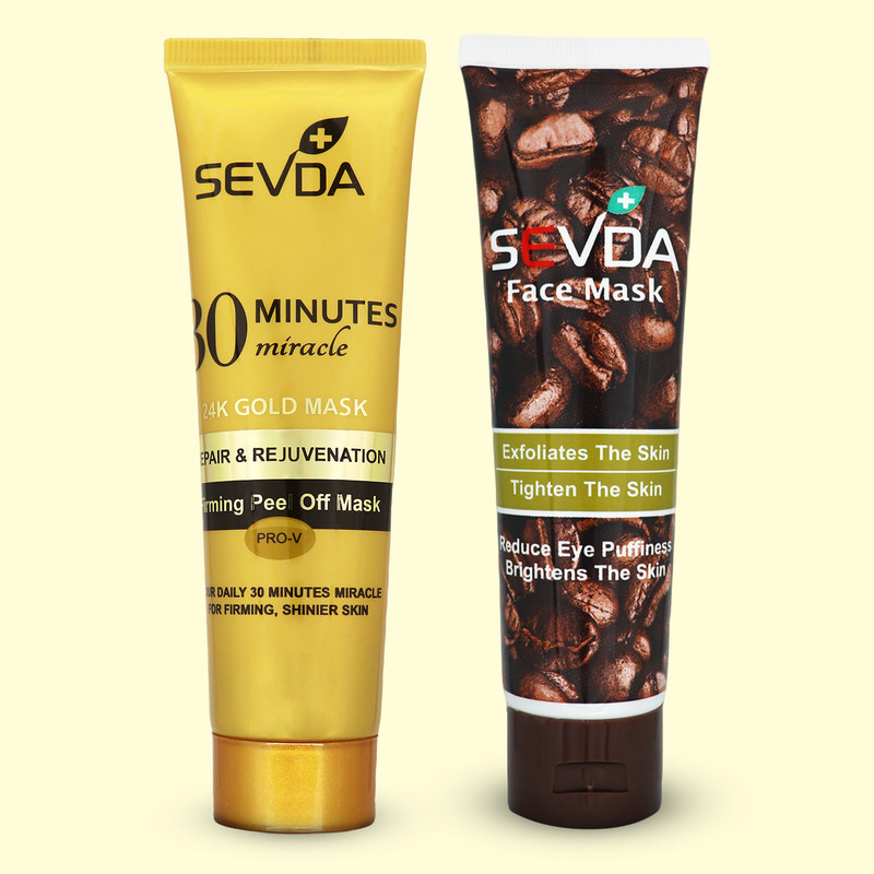ماسک صورت پیل آف سودا مدل قهوه و طلا حجم 100 میلی‌لیتر تسکین‌دهنده، شاداب‌کننده، نرم‌کننده و شفاف‌کننده پوست صورت مجموعه 2 عددی