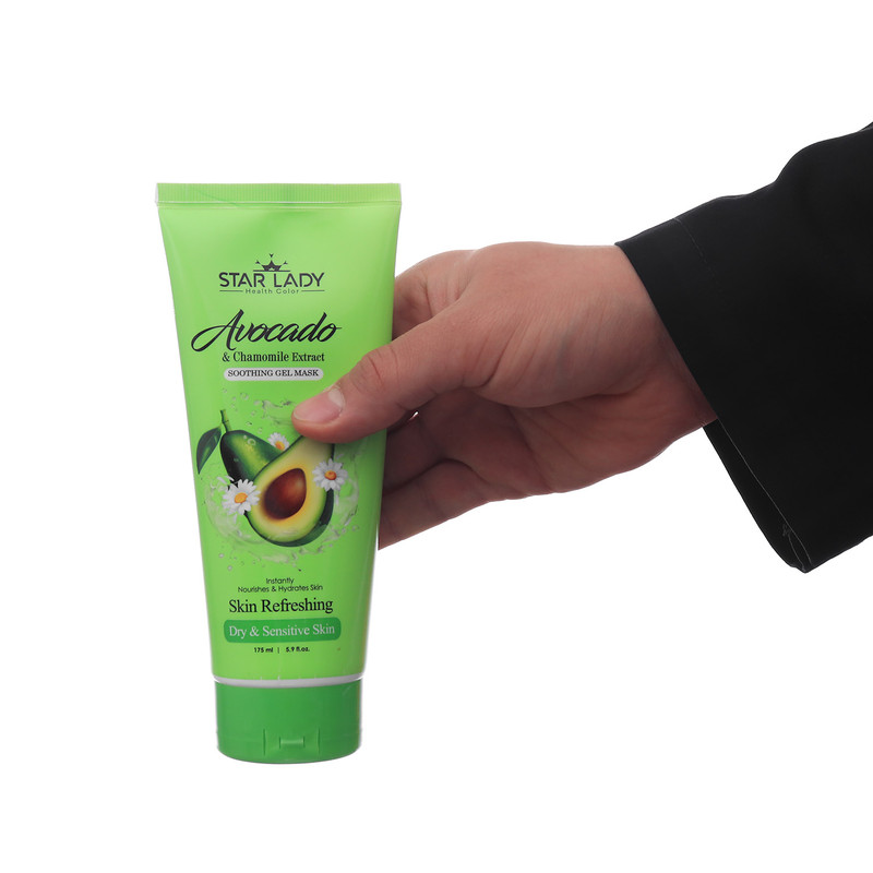 ماسک صورت استارلیدی مدل آووکادو آبرسان و بابونه مناسب برای پوست خشک و حساس حجم 175 میلی لیتر مجموعه 6 عددی