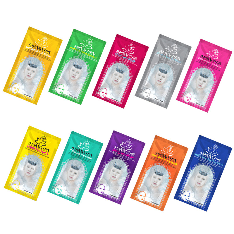 ماسک صورت آمستریس مدل Multi Action مجموعه 10 عددی نرمکننده، مرطوبکننده، ضد التهاب، کوچککننده منافذ باز، ضد چروک، ضد جوش، روشنکننده، لیفت و سفتکننده پوست، مناسب انواع پوست و بعد از میکرونیدلینگ و بوتاکس